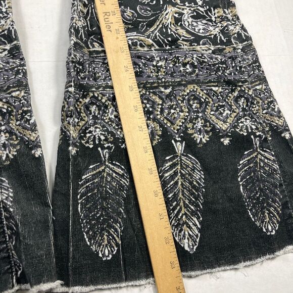 Free People New Delhi Border Flare Corduroy Pants Paisley Boho Gypsy Festival 27 - Picture 5 of 13